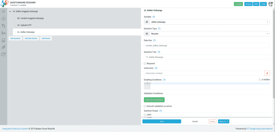 Form Builder for Badan Pusat Statistik Indonesia